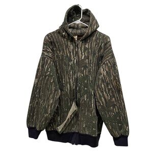 Vintage 90s Sports Afield x Realtree Wooded Camouflage Distressed Zip Hoodie